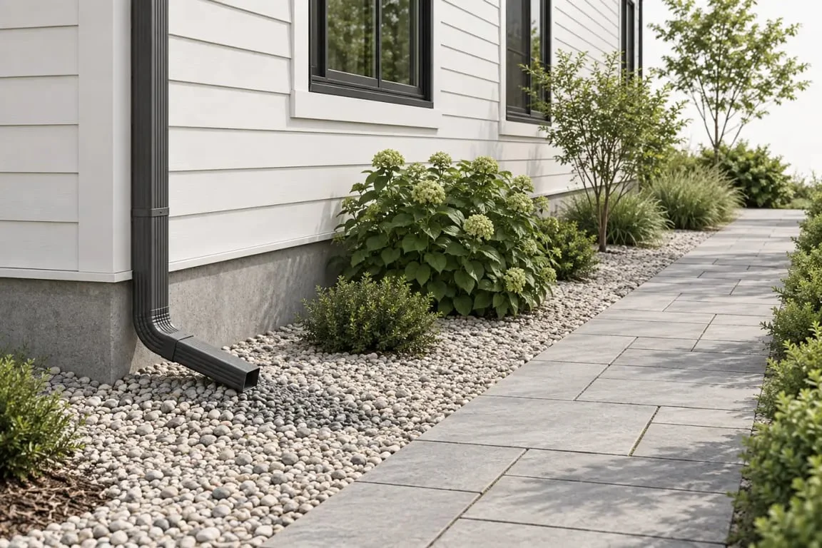 Outdoor home renovation ideas for drainage, landscaping, and foundation protection